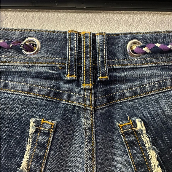 Express Distressed Denim Shorts with Boho Belt 0 - Picture 10 of 16